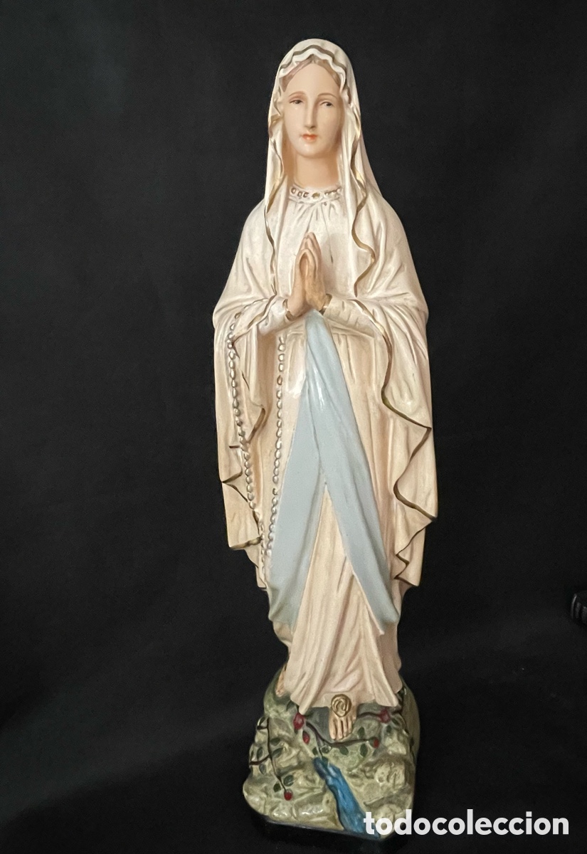 Arte: Escultura religiosa. Virgen Lourdes escayola. Gran tama&ntilde;o.