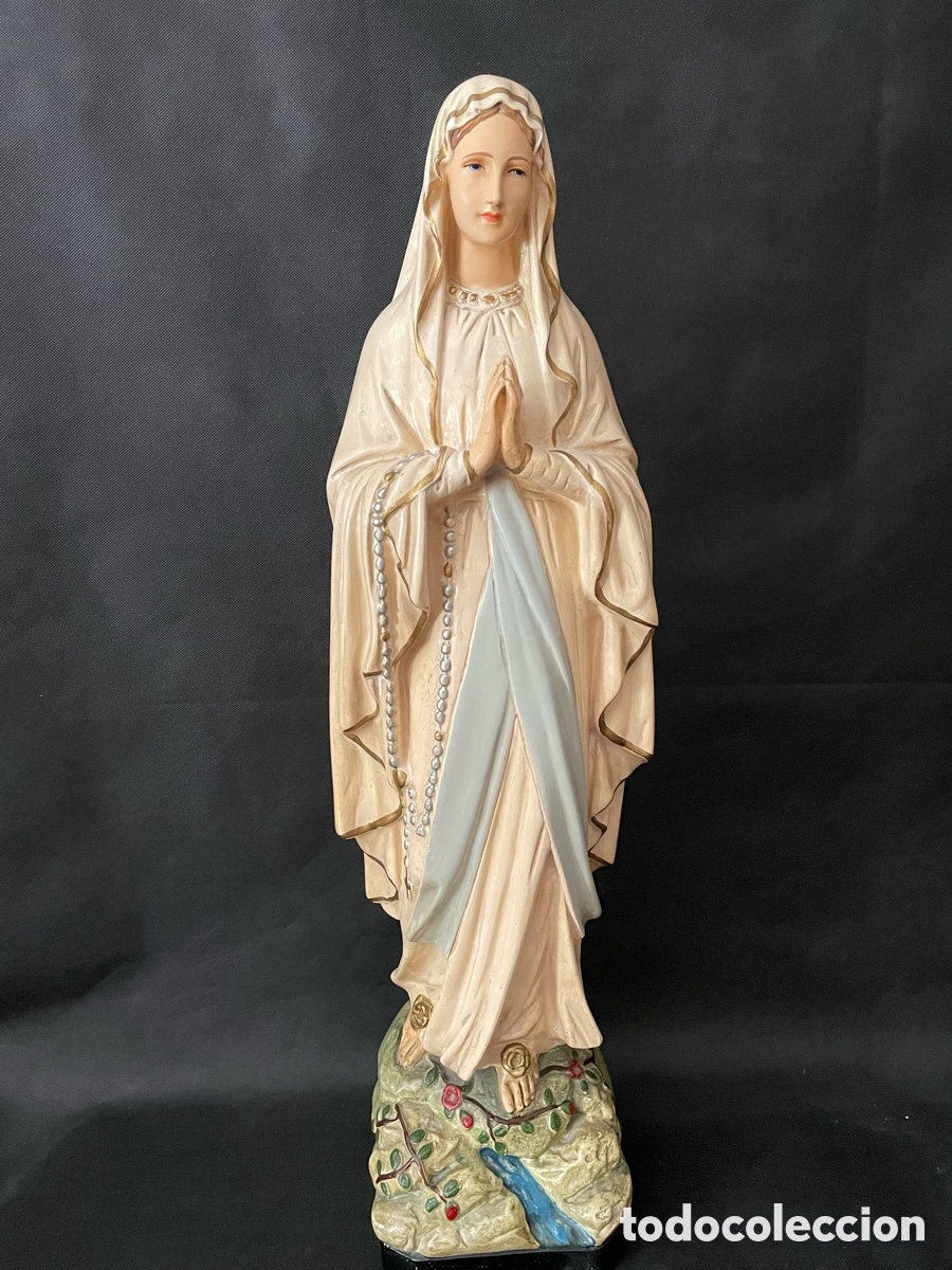 Arte: Escultura religiosa. Virgen Lourdes escayola. Gran tama&ntilde;o.