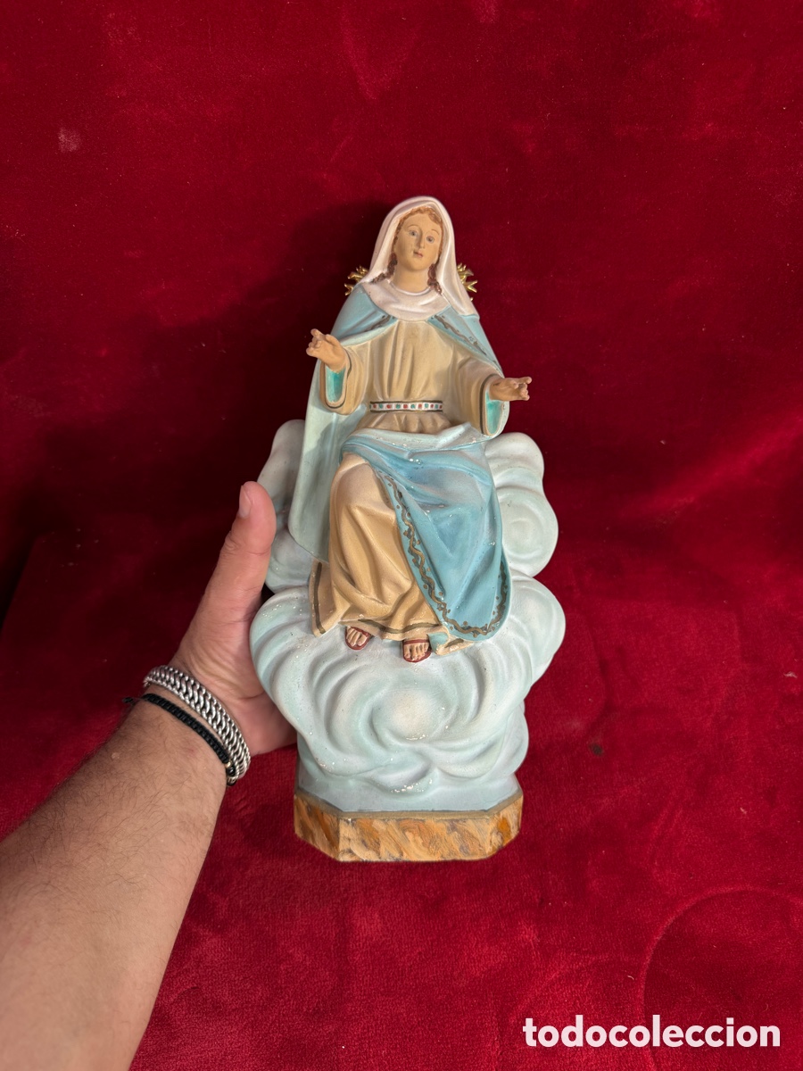 Arte: Antigua y preciosa imagen religiosa,Virgen de la Cinta