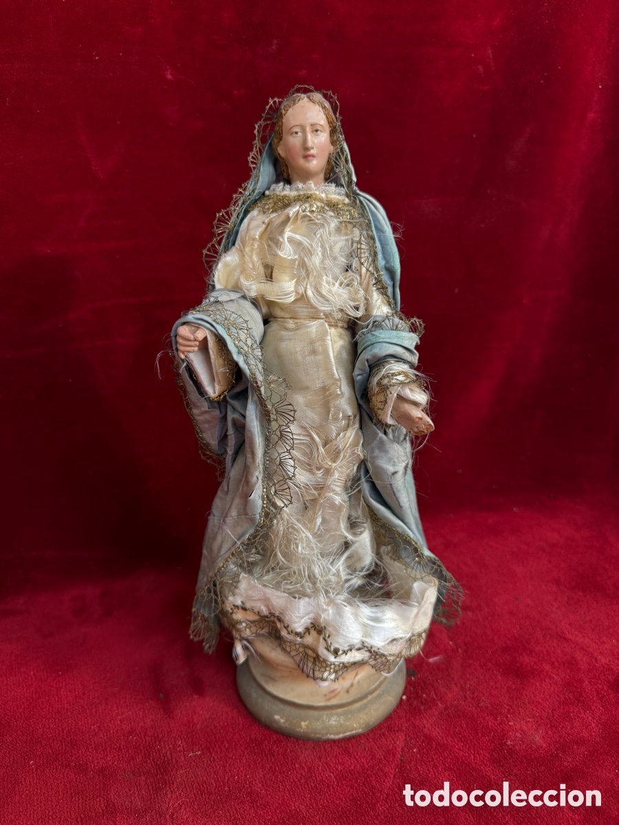 Arte: Antigua Virgen,Barro Cocido,Siglo XVIII,Napolitana!