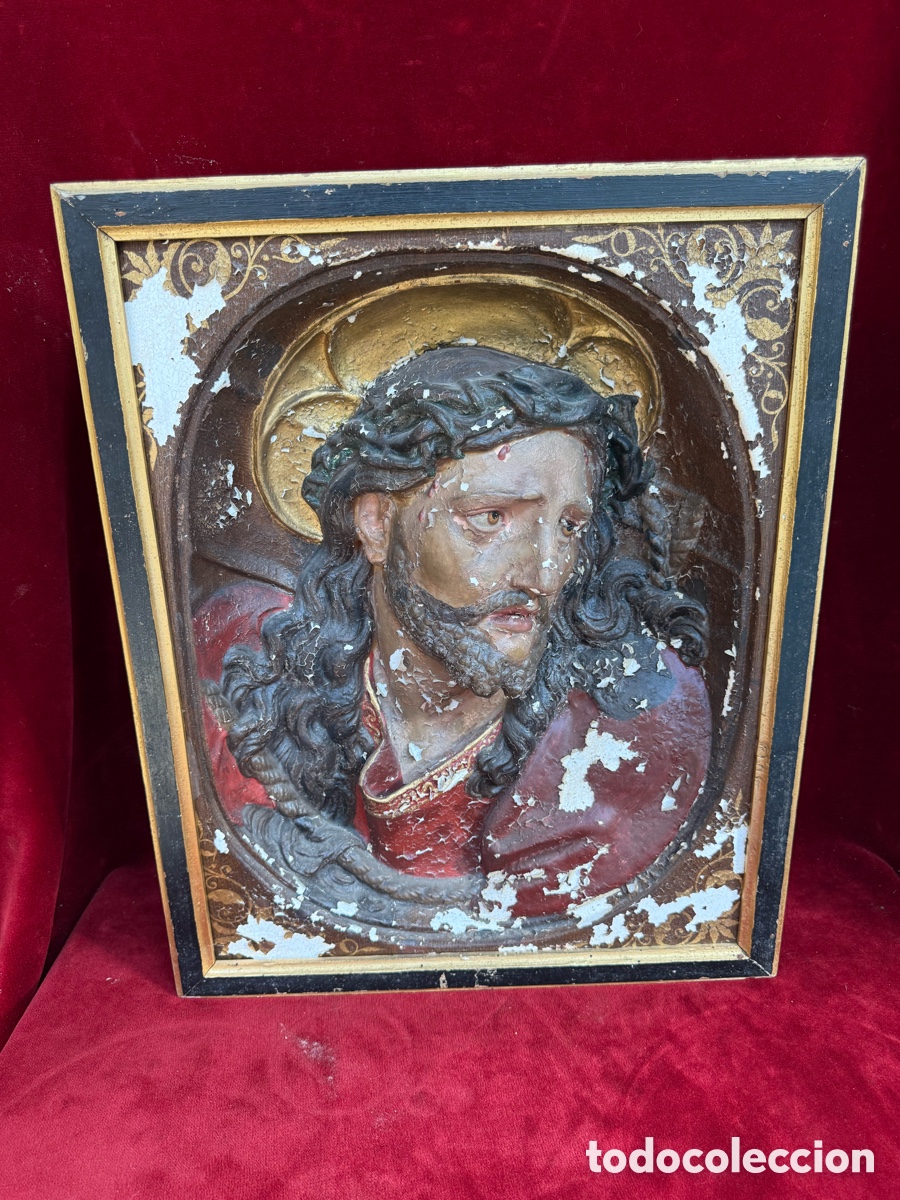 Arte: Antiguo cuadro religioso,Devocional,de Iglesia,Sig.XIX