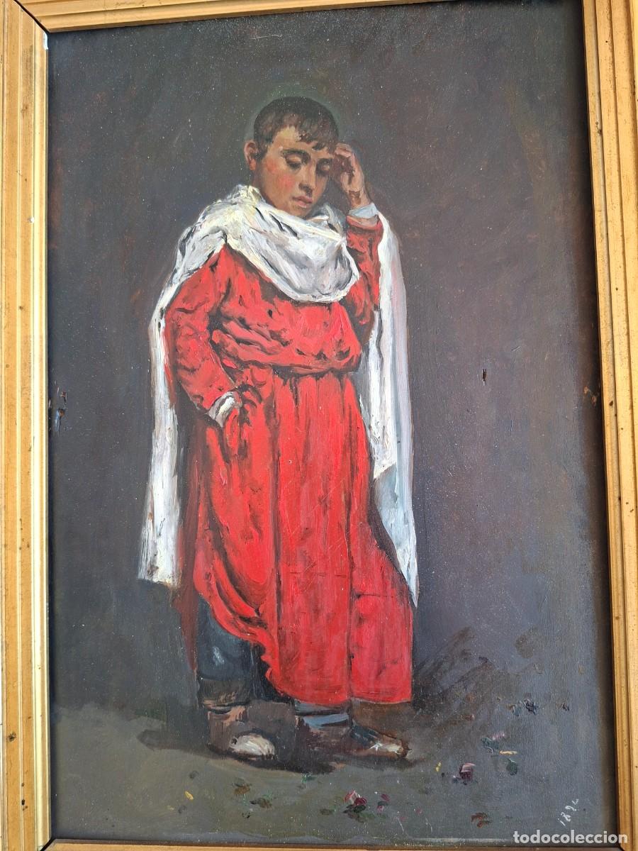 Arte: MONAGUILLO XIX OLEO SOBRE TABLA - Foto 2