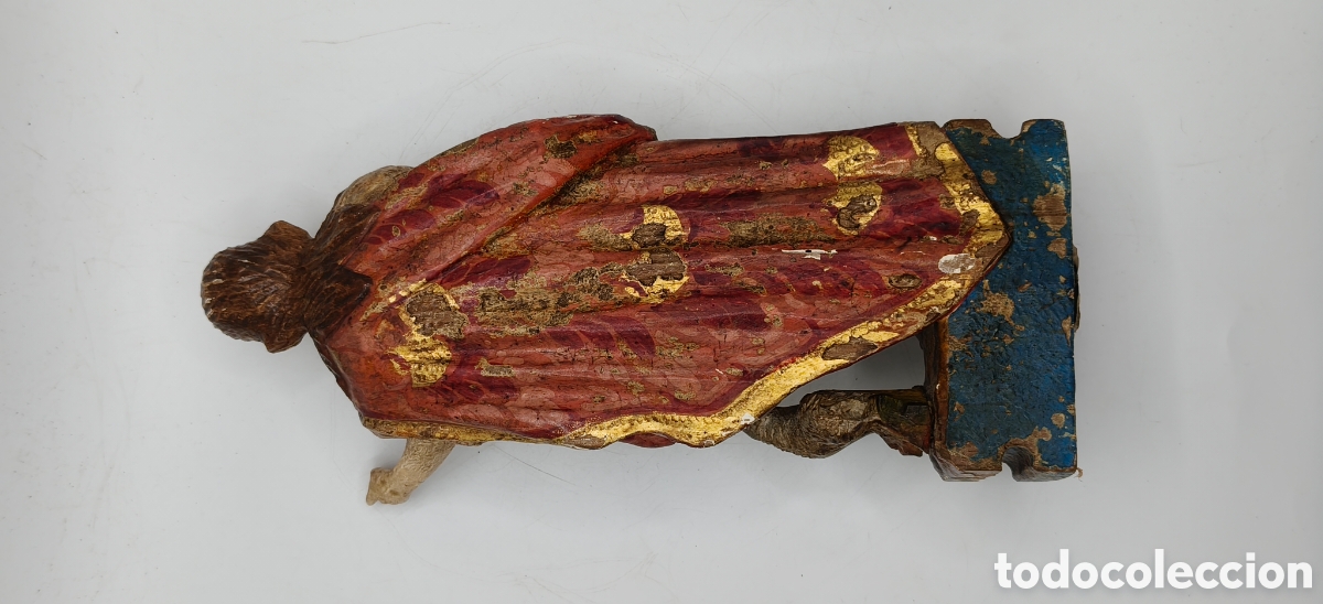 Arte: Excepcional Talla Religiosa Madera Policromada S.XVII-S.Juan Bautista Barroco - Dedos intactos