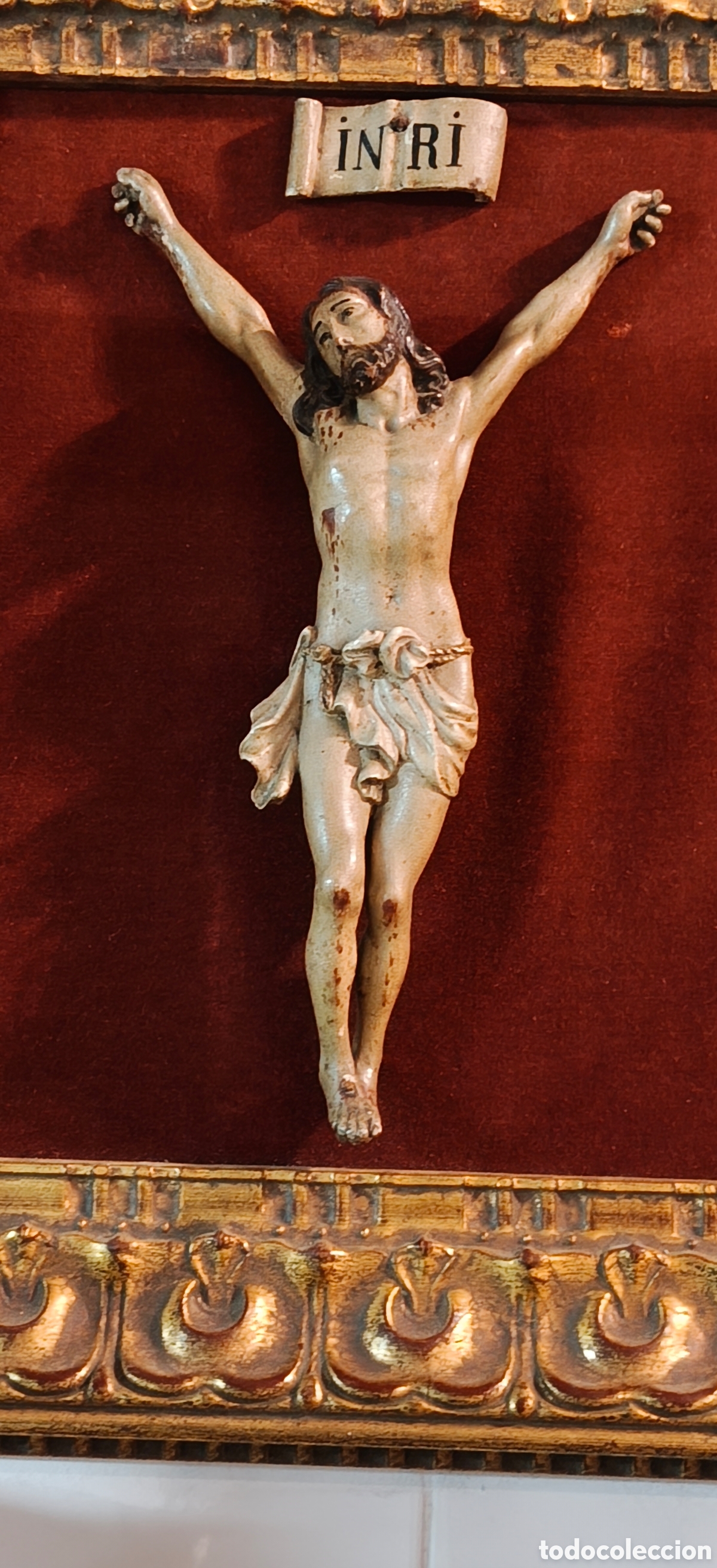 Art: Antigua Talla Cristo Crucificado, Escuela Espa&ntilde;ola S. XVIII &ndash; (marco posterior)