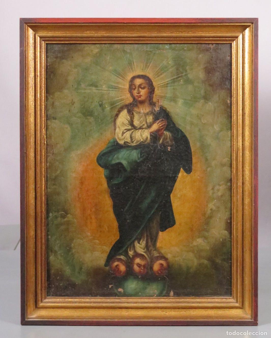 Arte: INMACULADA. OLEO S/ LIENZO. ESCUELA ESPA&Ntilde;OLA. SIGLO XVIII