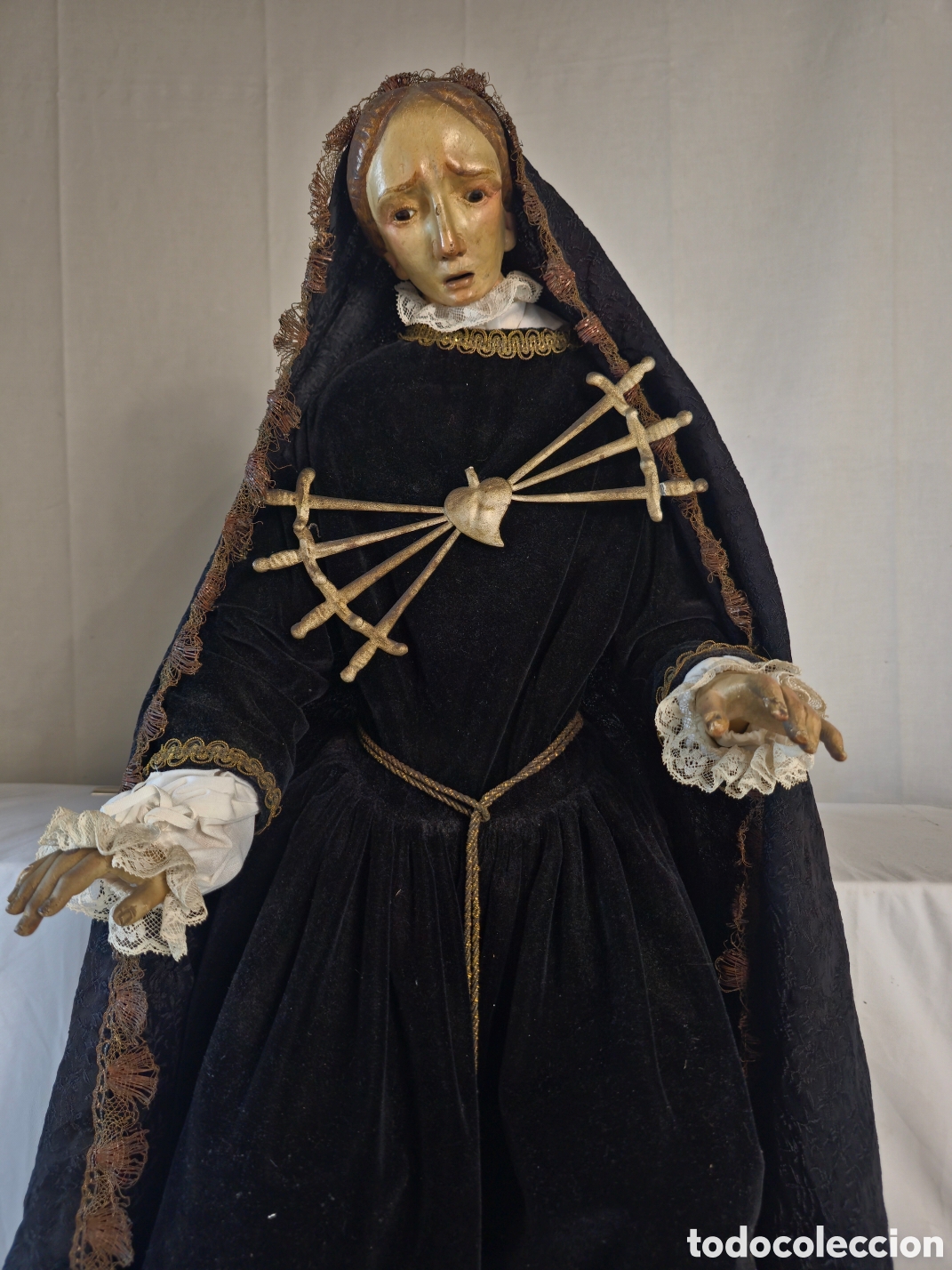 Arte: Virgen Dolorosa Cap i pota Madera tallada s.XIX