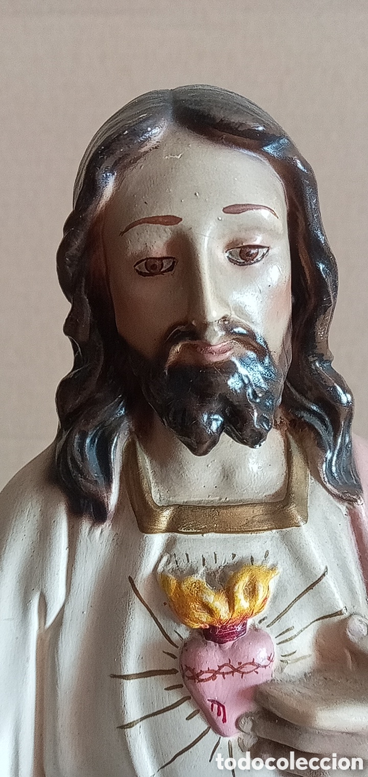 Arte: 51cm.SAGRADO CORAZ&Oacute;N DE JES&Uacute;S - Foto 5