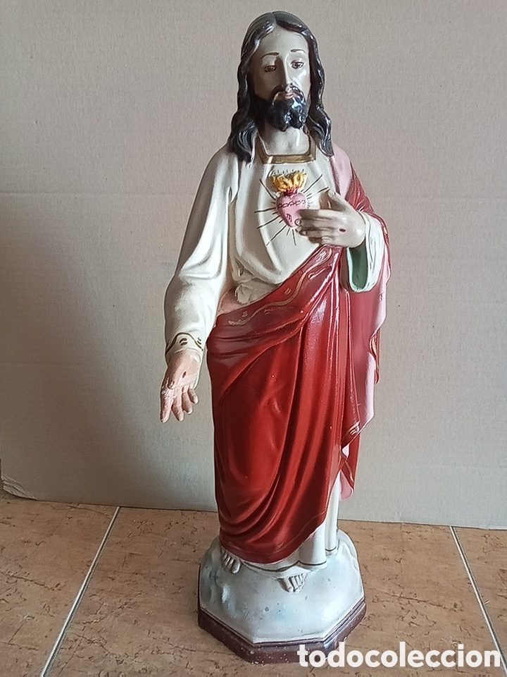 Arte: 51cm.SAGRADO CORAZ&Oacute;N DE JES&Uacute;S - Foto 2
