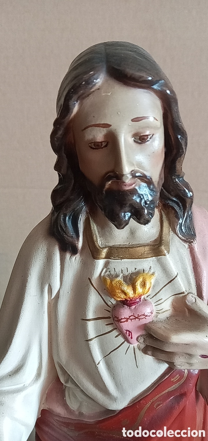 Arte: 51cm.SAGRADO CORAZ&Oacute;N DE JES&Uacute;S - Foto 3