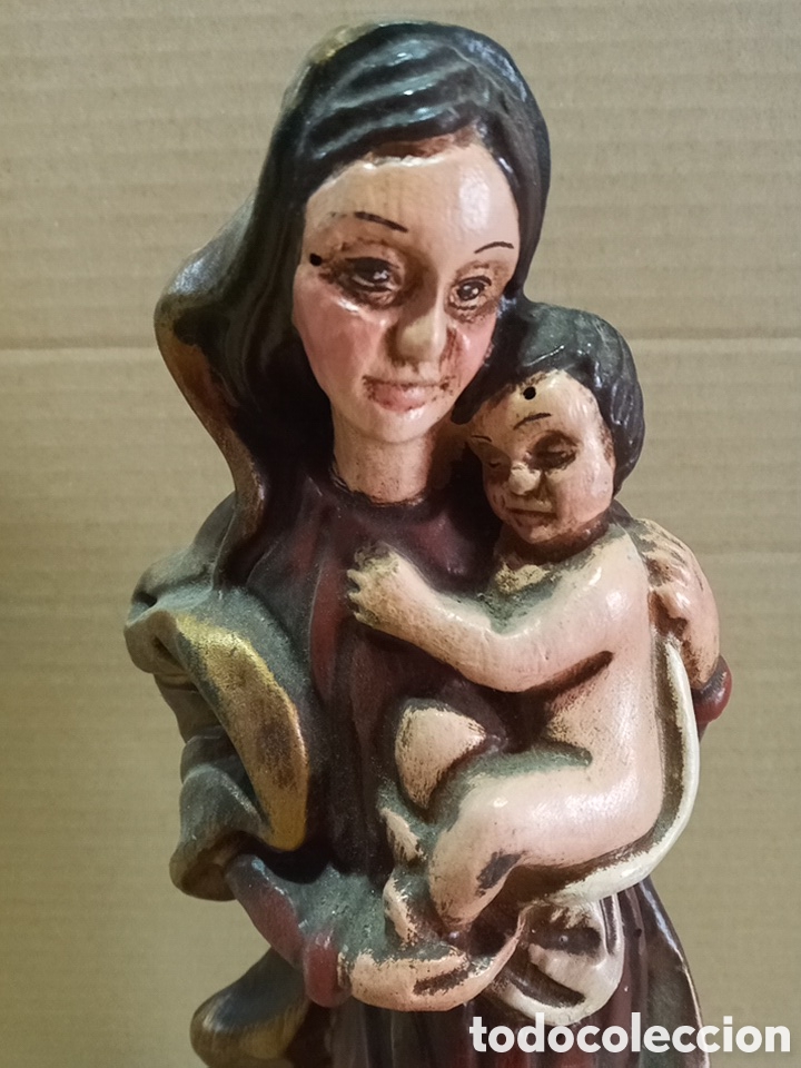 Arte: ANTIGUA VIRGEN TALLADA EN MADERA.LEER CARACTER&Iacute;STICAS