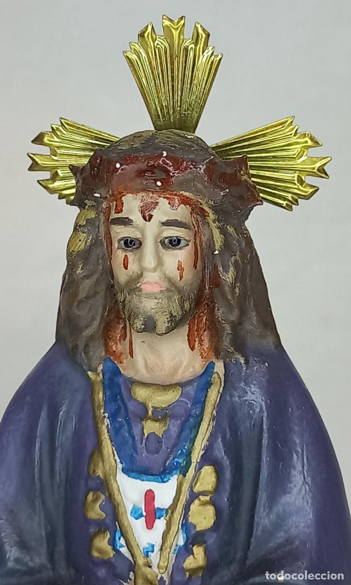 Arte: ANTIGUA IMAGEN DEL CRISTO DE MEDINACELI , EN ESTUCO POLICROMADO CON OJOS DE CRISTAL DE OLOT