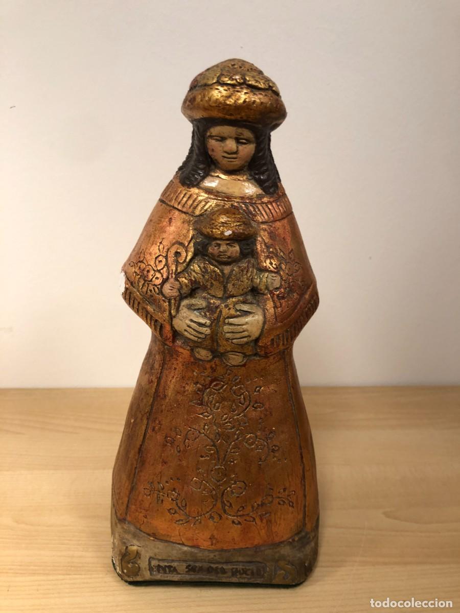 Arte: Figura Virgen del Roc&iacute;o Pastora Escayola Policromada Artesan&iacute;a