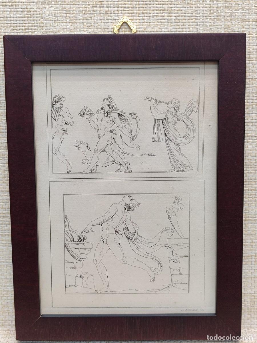 Arte: Bajos relieves. Normand. Annales du musee s. XIX. Plancha 48. cuadro