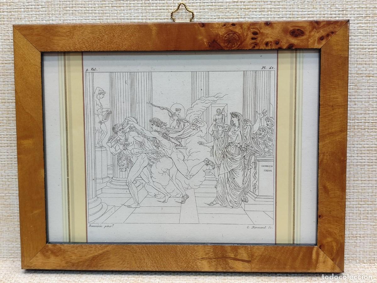 Arte: Hercules y Apolo de Bonvoisin. Annales du musee s. XIX. Plancha 42. cuadro