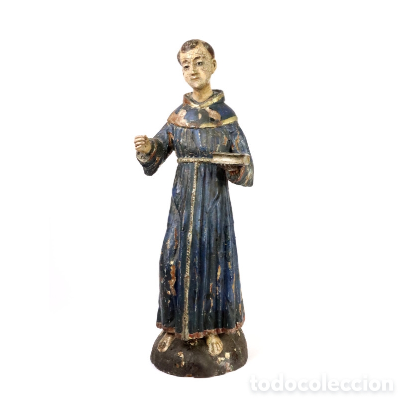 Arte: 18th C. Saint Anthony of Padua Santos Statue