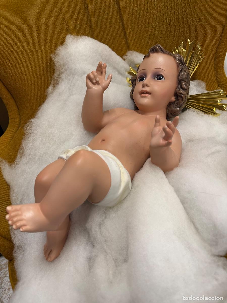 Arte: Magnifico NI&Ntilde;O JESUS de Olot. En estuco policromado. 45-52cms. Impecable. Ojos de cristal