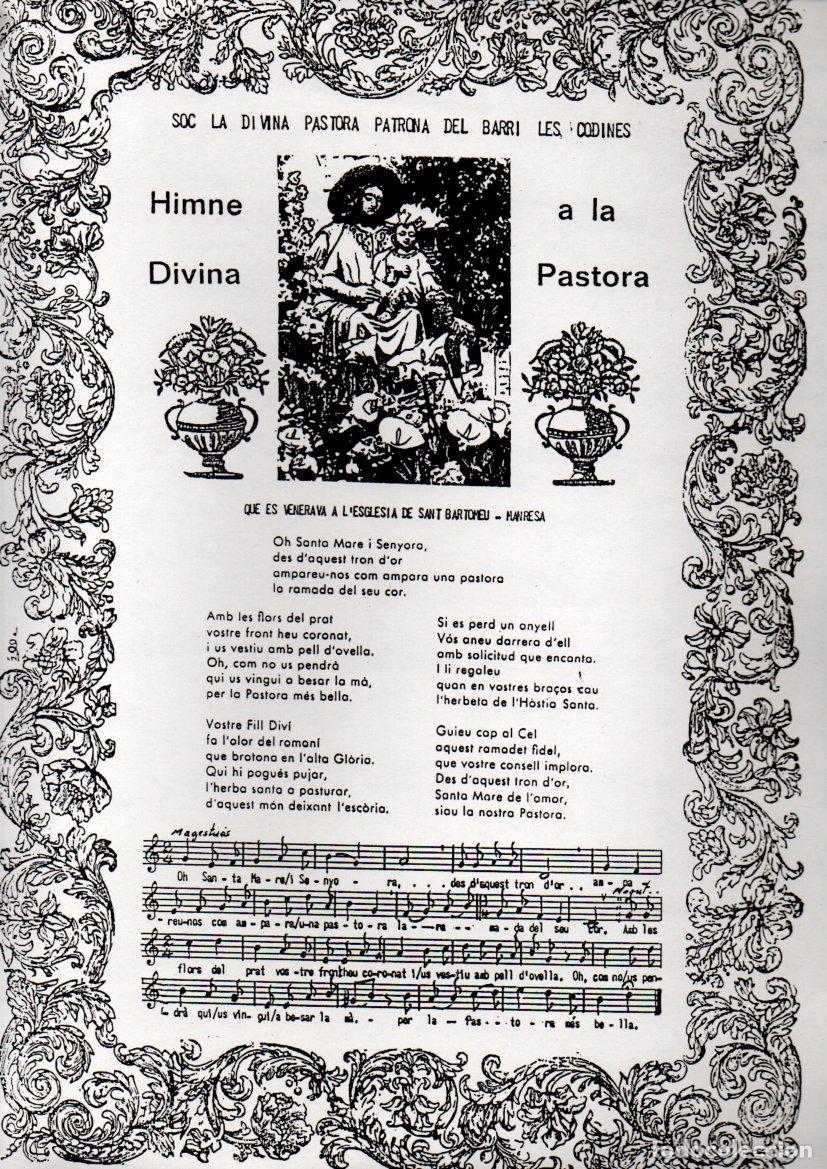 Arte: GOIGS HIMNE A LA DIVINA PASTORA - SANT BARTOMEU MANRESA