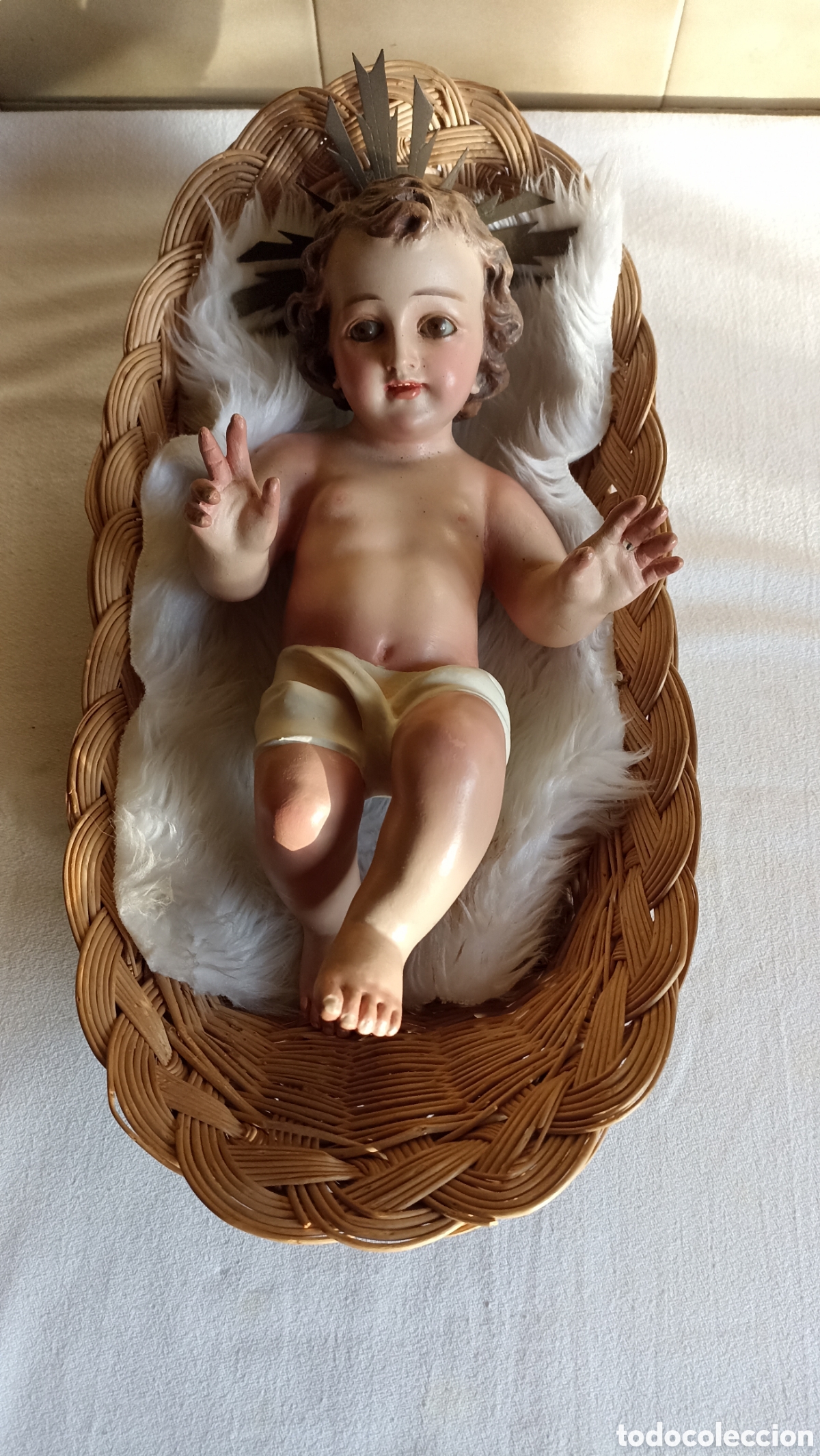 Arte: Ni&ntilde;o Jes&uacute;s, con Ojos de Cristal y Marca