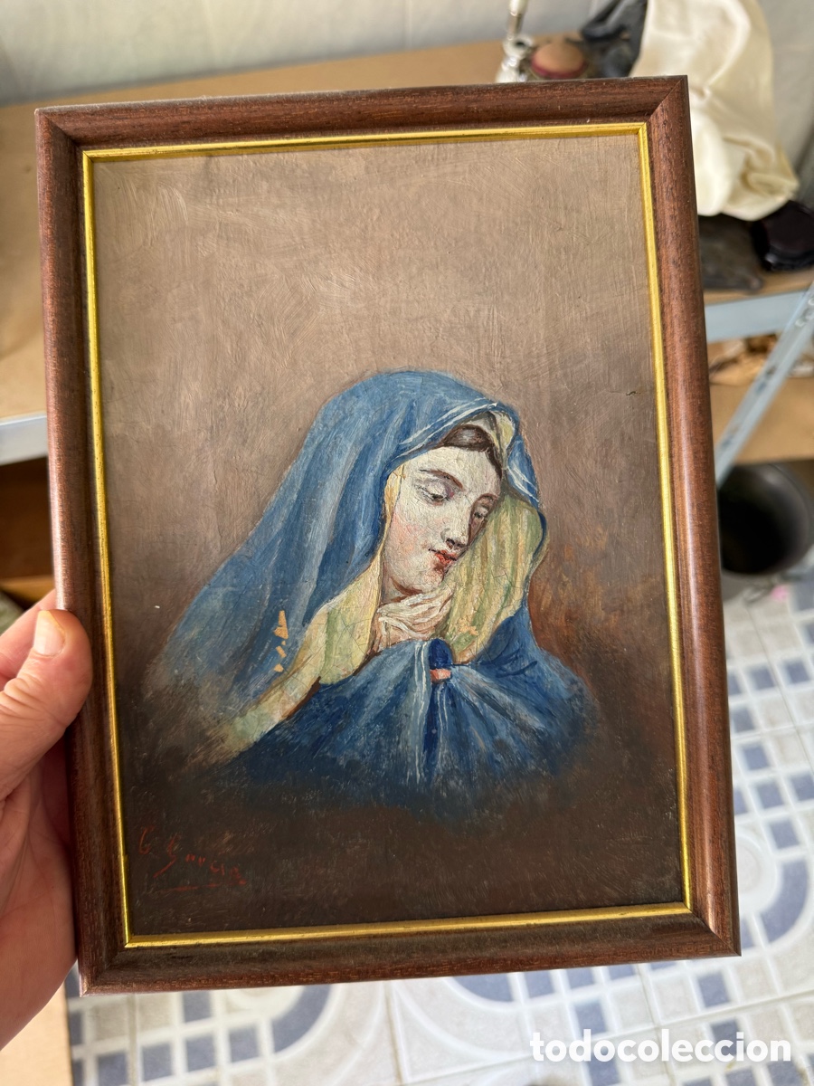 Arte: Bonito &oacute;leo sobre lienzo, firma a identificar, peque&ntilde;o tama&ntilde;o
