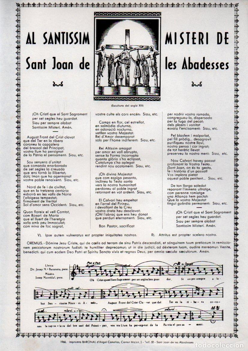 Arte: GOIGS AL SANTISSIM MISTERI DE SANT JOAN DE LES ABADESSES (1966)