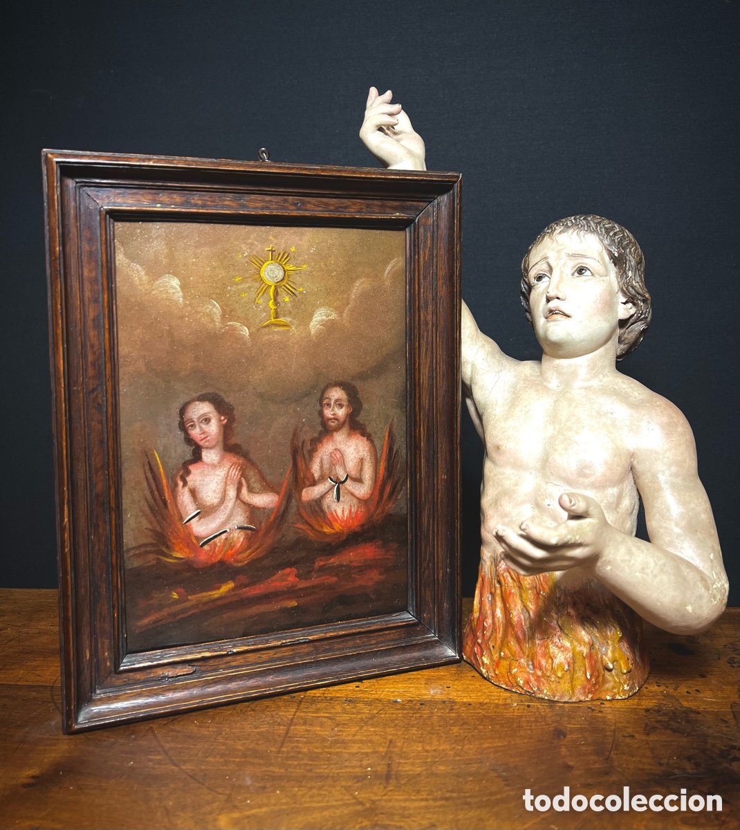 Arte: &Aacute;nimas. &Oacute;leo sobre cobre. M&eacute;xico, S.XVIII.