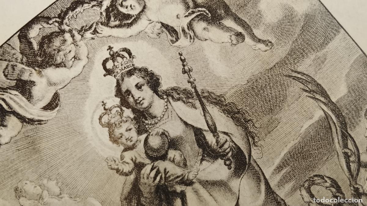 Arte: 25,5 x 18 cm , antiguo imagen del grabado religioso de la virgen de la victoria de caloa