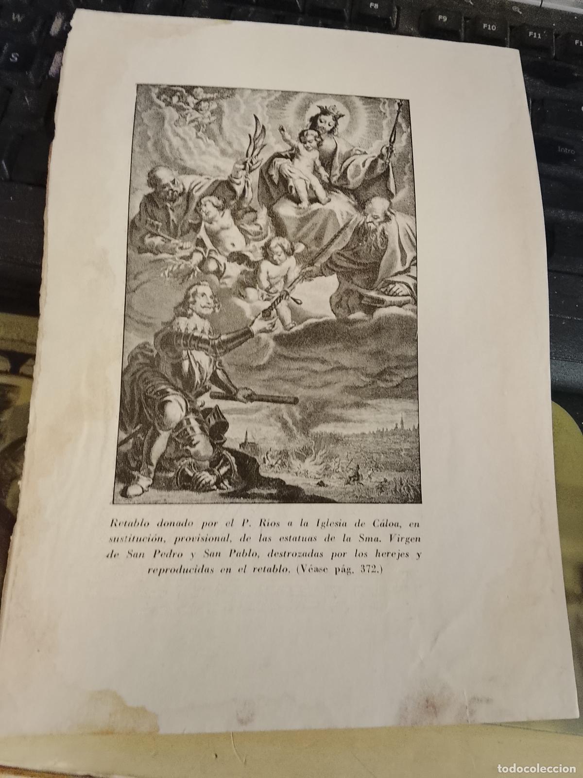 Arte: 25,5 x 18 cm , antiguo imagen del grabado religioso de la virgen de san pedro y san pablo de caloa