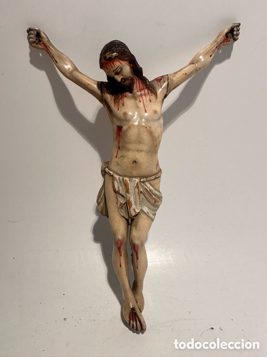 Arte: PRECIOSO CRISTO DE TALLA MADERA. SIGLO XIX.