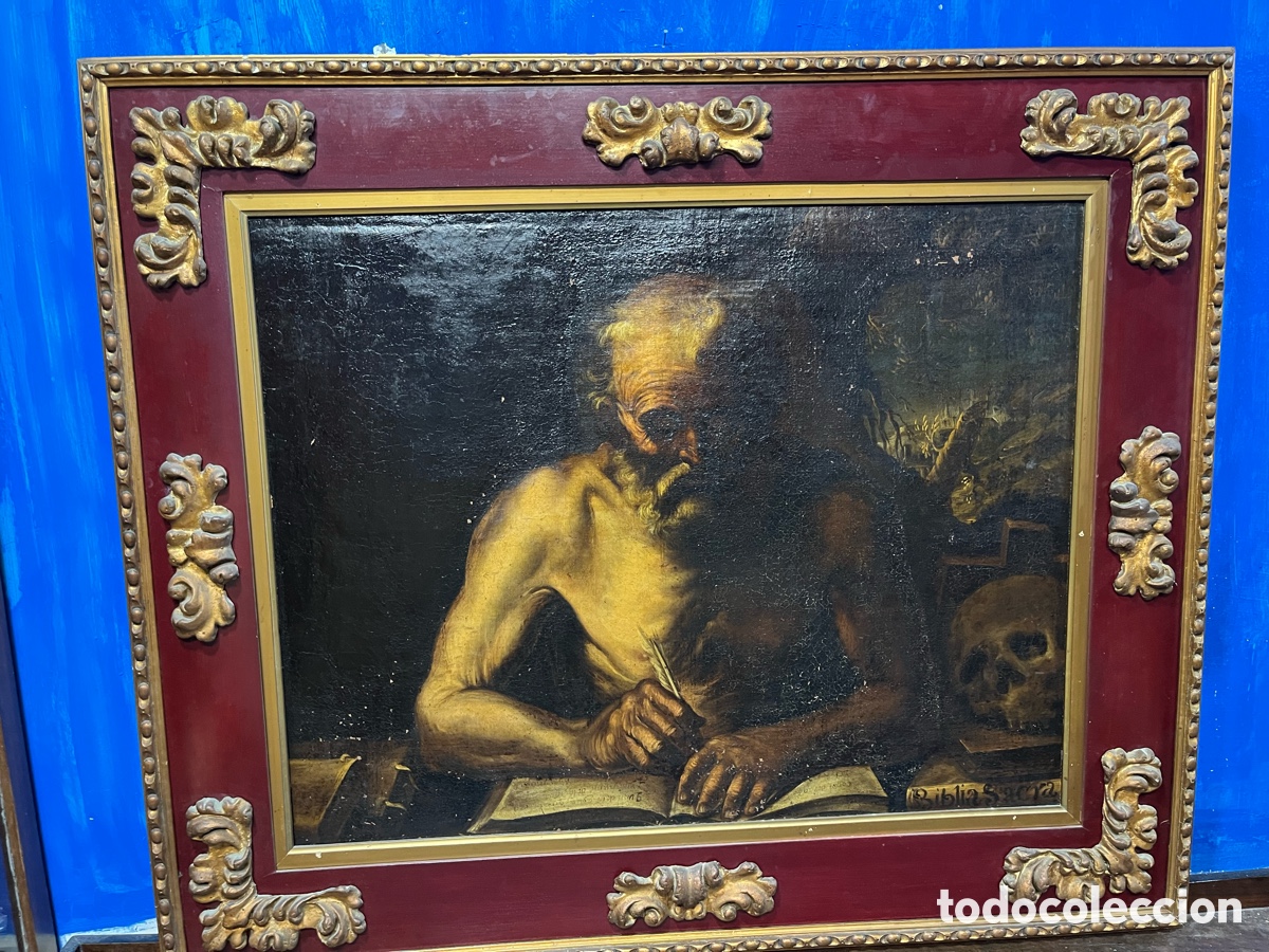 Arte: San Jer&oacute;nimo . &Oacute;leo sobre lienzo . 107 cm x 90 cm .- 62 x 80 cm.