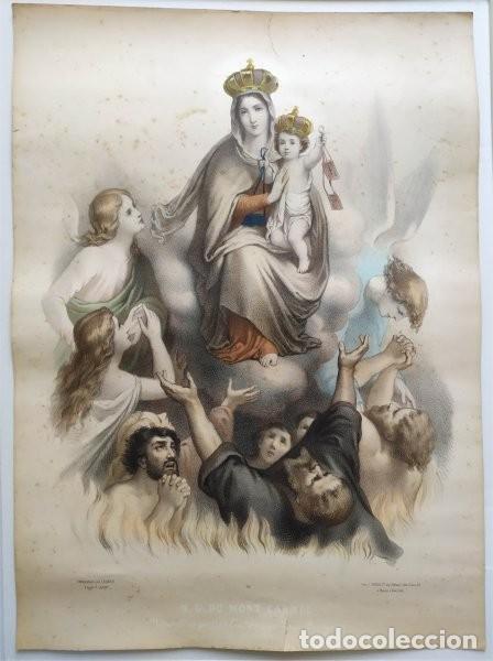 Arte: Virgen del Carmen y &Aacute;nimas del Purgatorio. Louis Pierre Lasnier. Par&iacute;s, L. Turgis (siglo XIX)