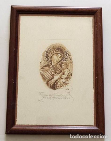 Art: Grabado de la Virgen del Perpetuo Socorro. AA. V. de M&eacute;dicos. C&aacute;diz. Enmarcado