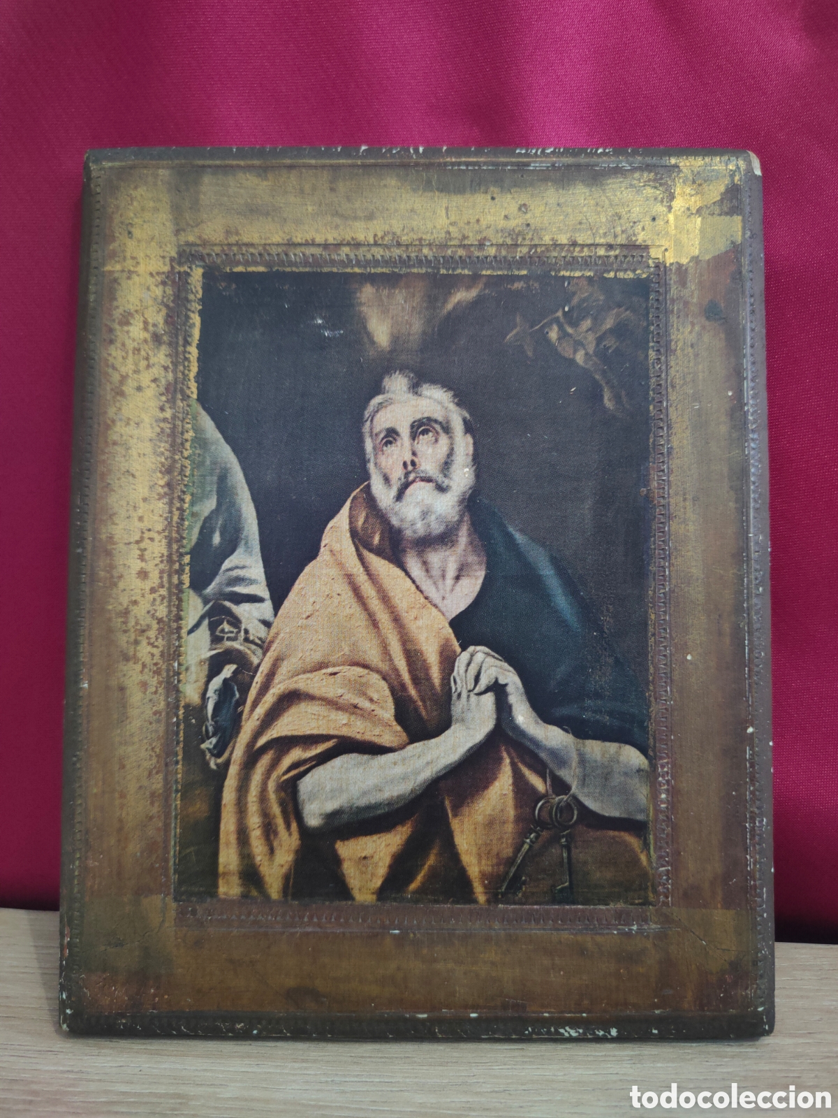 Arte: Cuadro San Pedro El Greco Tabla Madera Vintage