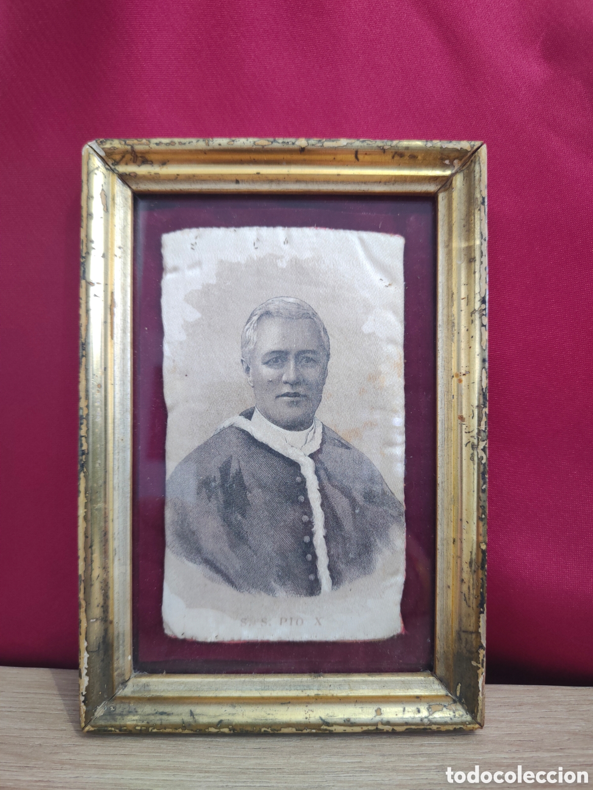 Arte: Cuadro Religioso Vintage Papa P&iacute;o X (18,5x12,5 cm)