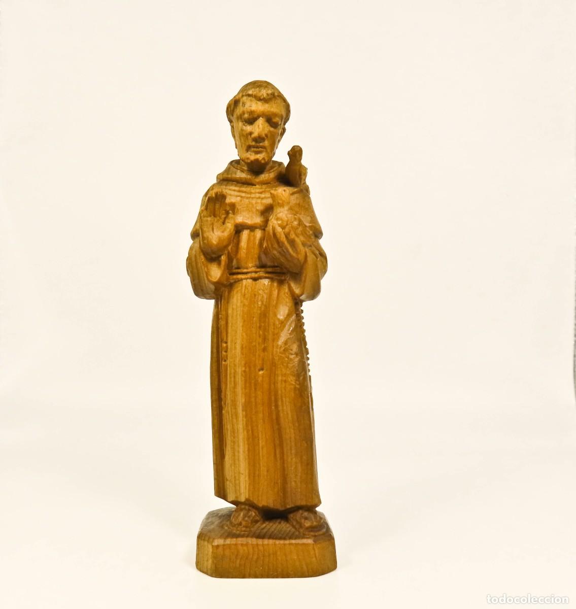 Arte: Figura de San Francisco en Madera Tallada a Mano