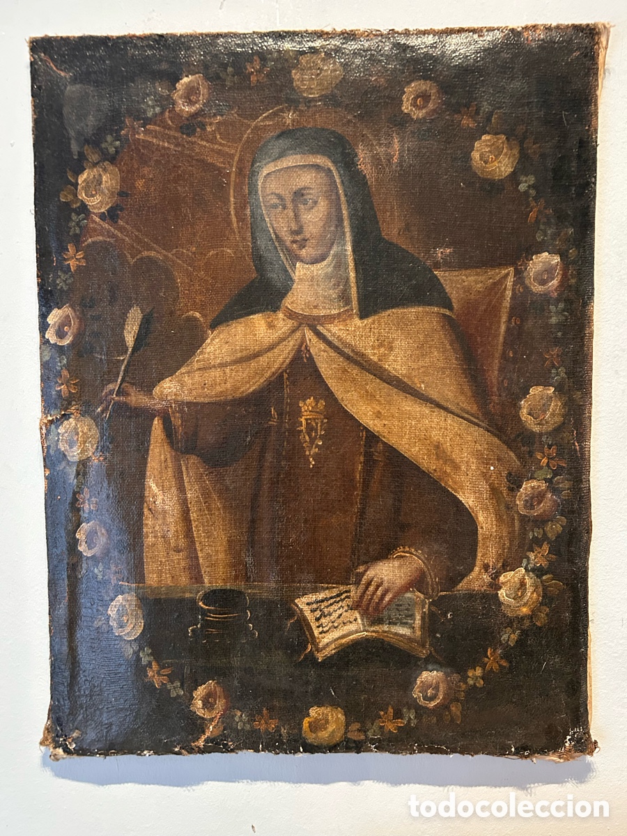 Arte: Santa Teresa de &Aacute;vila &ndash; Pintura religiosa sobre lienzo &ndash; Segunda mitad del siglo XIX