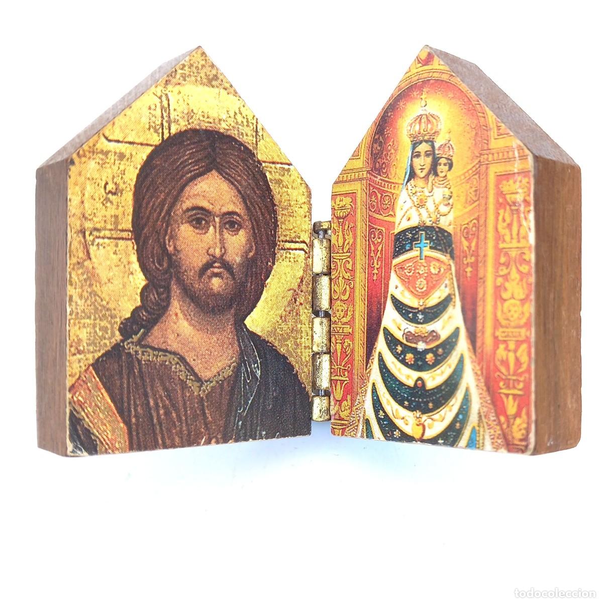 Art: Miniatura madera diptico de una pintura tipo bizantino