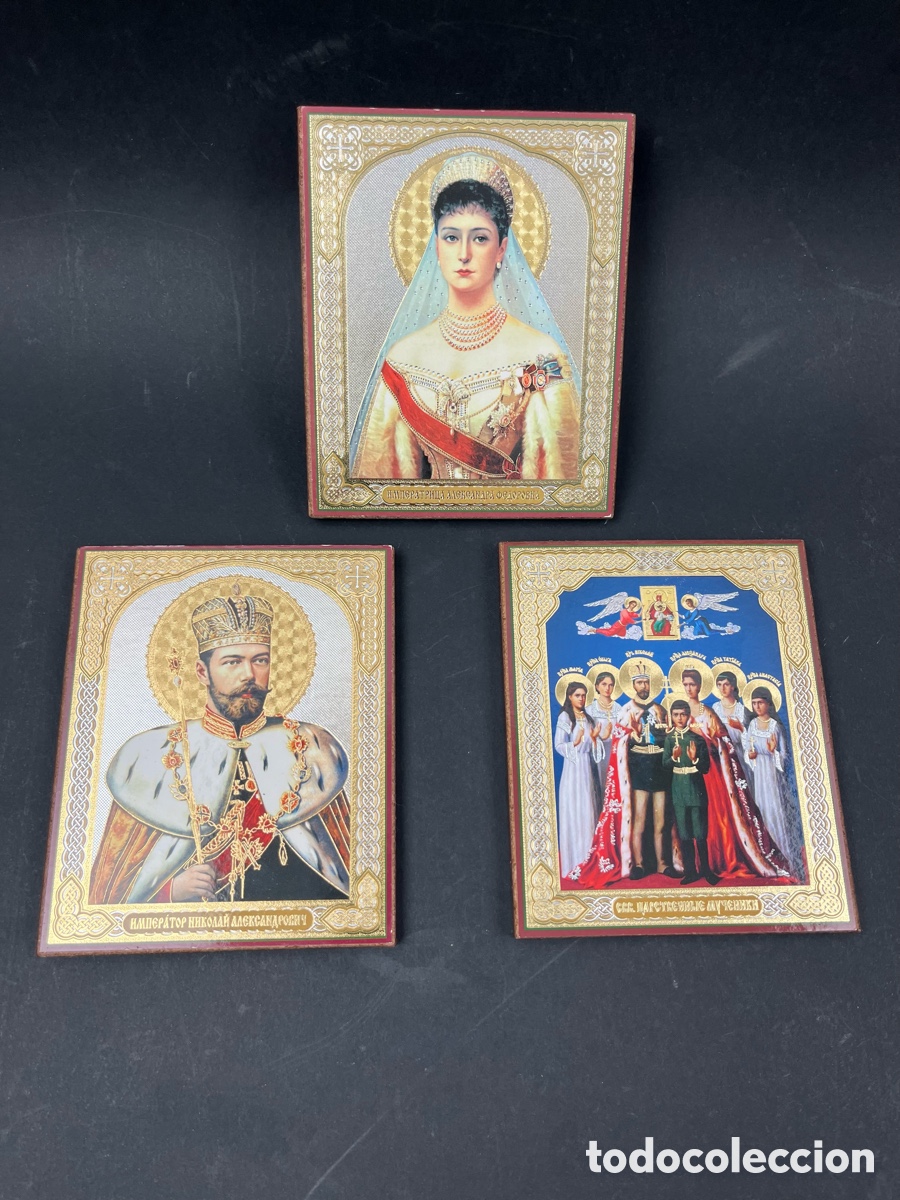 Art: LOTE DE TRES ICONOS RUSOS