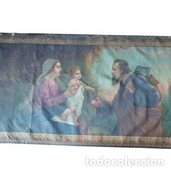 Arte: TAPIZ ANTIGUO PINTADO AL &Oacute;LEO