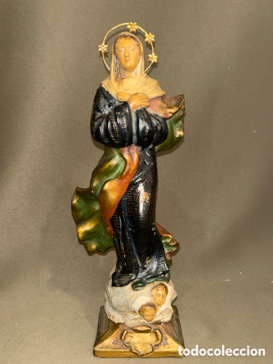 Kunst: VIRGEN INMACULADA CONCEPCI&Oacute;N DE BARRO COCIDO Y POLICROMADO, S.XIX