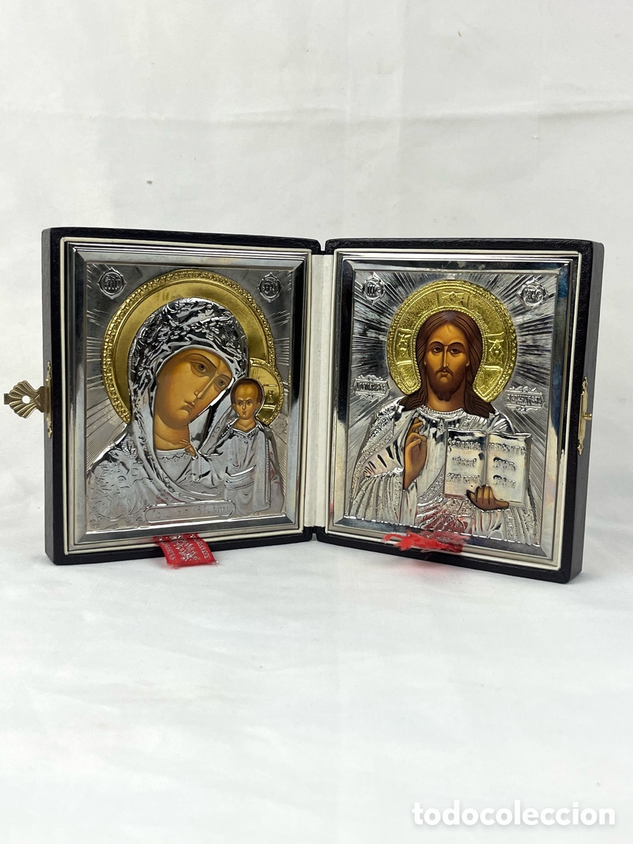 Art: ICONO RUSO DOBLE CON SU ESTUCHE DE PIEL
