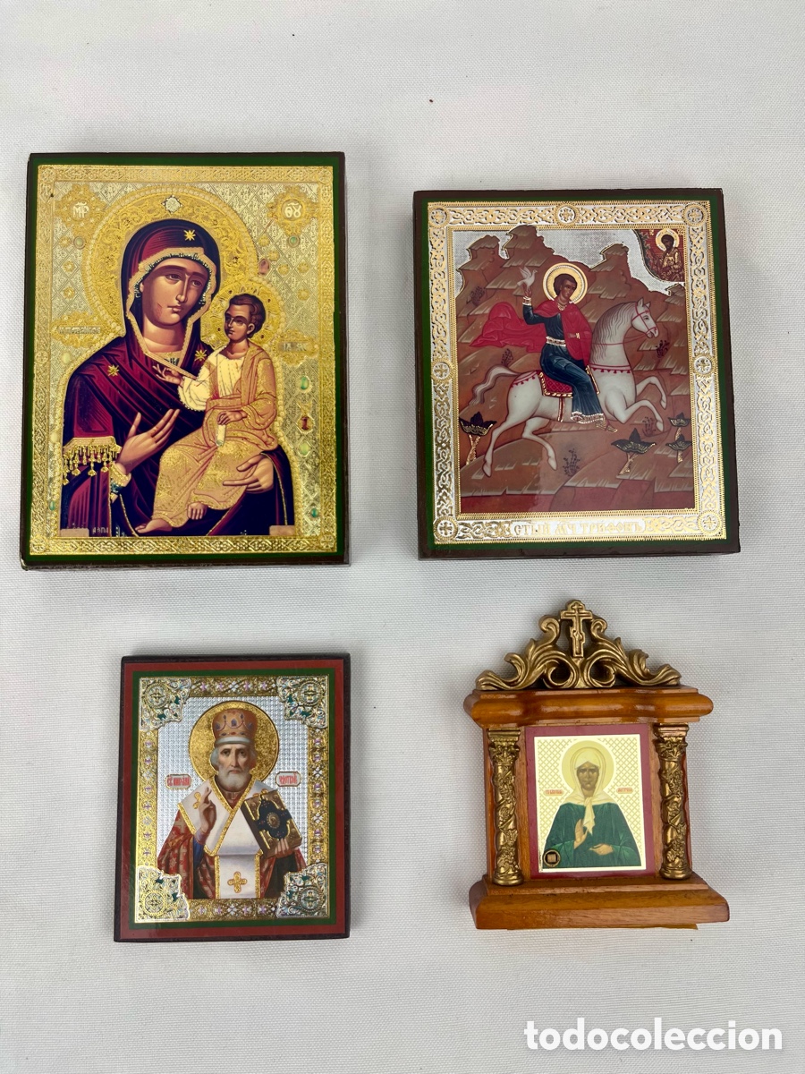 Arte: LOTE DE CUATRO ICONOS RUSOS