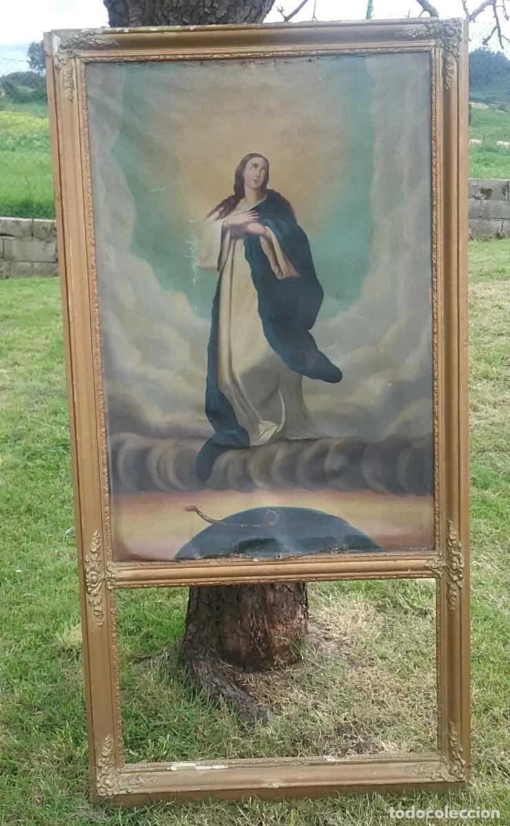Arte: OLEO TRUMEAU FRANCES VIRGEN INMACULADA CONCEPCI&Oacute;N SIGLO XVIII-XIX