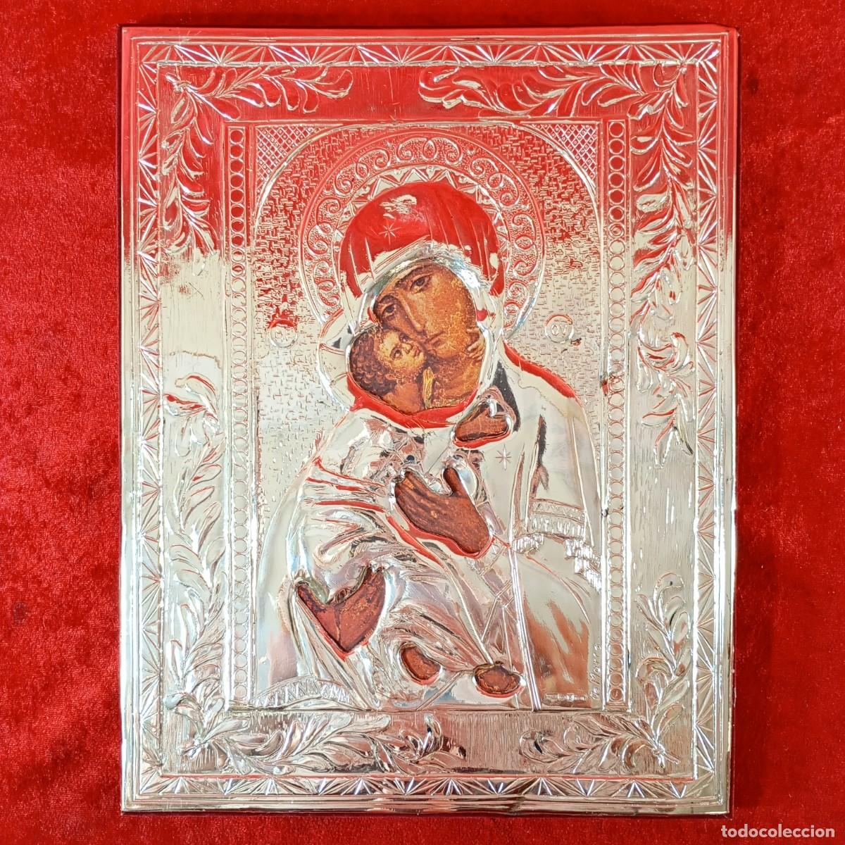 Arte: PRECIOSO ICONO DE PLATA DE LEY FIRMADO DE MARCO - 35 X 27,5 CM - ENORME - PLATA 925 CONTRASTADA