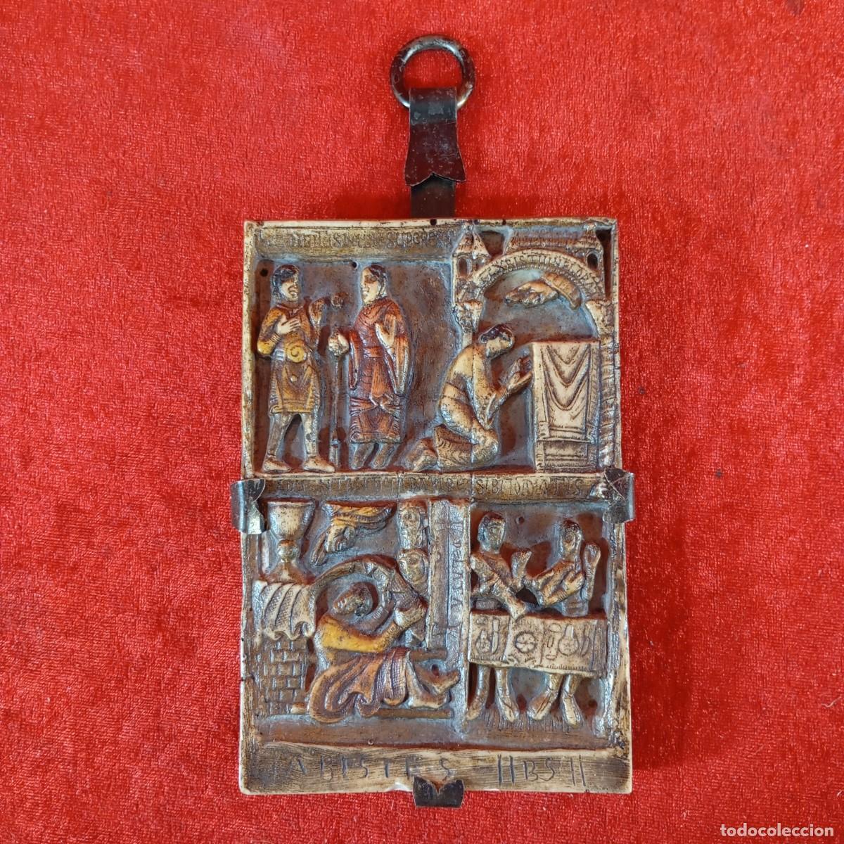 Arte: PRECIOSO ICONO RUSO EN RESINA POLICROMADA A MANO - 21 X 10 CM - ARTE RELIGIOSO