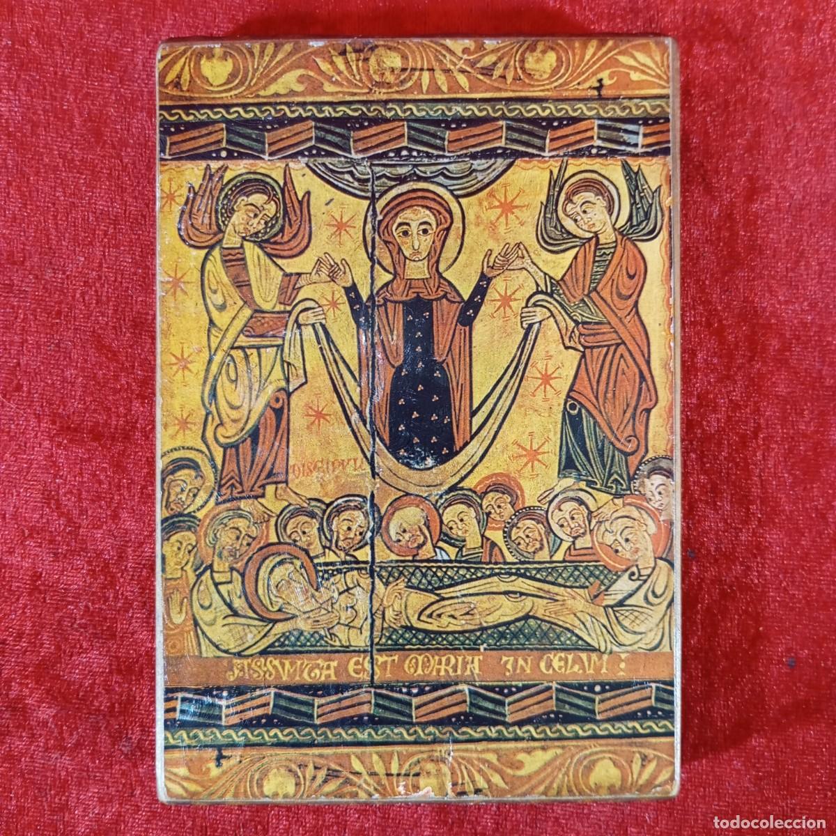 Arte: PRECIOSO ICONO RUSO EN MADERA IMPRESA - 15 X 10 CM - ARTE ROMANICO RELIGIOSO