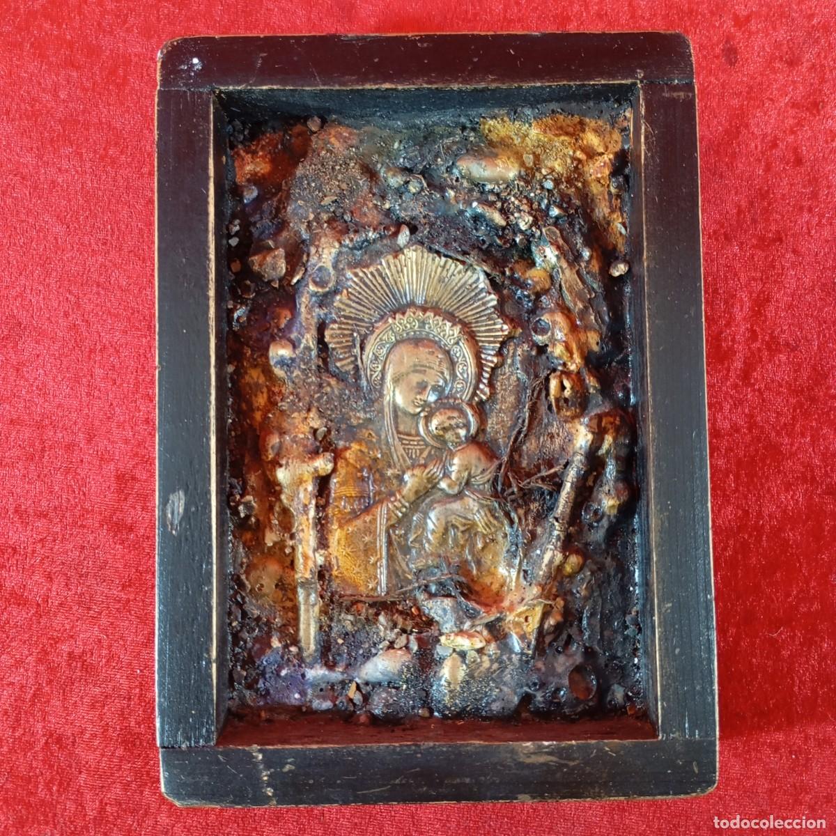 Arte: PRECIOSO ICONO BIZANTINO HECHO EN GRECIA - PINTADO A MANO CON PINTURA AL FRESCO - 21 X 15 CM