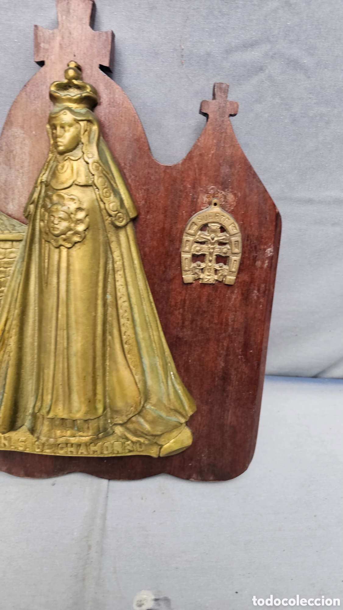 Arte: Placa grande de bronce de nuestra se&ntilde;ora de Chamorro - Foto 3