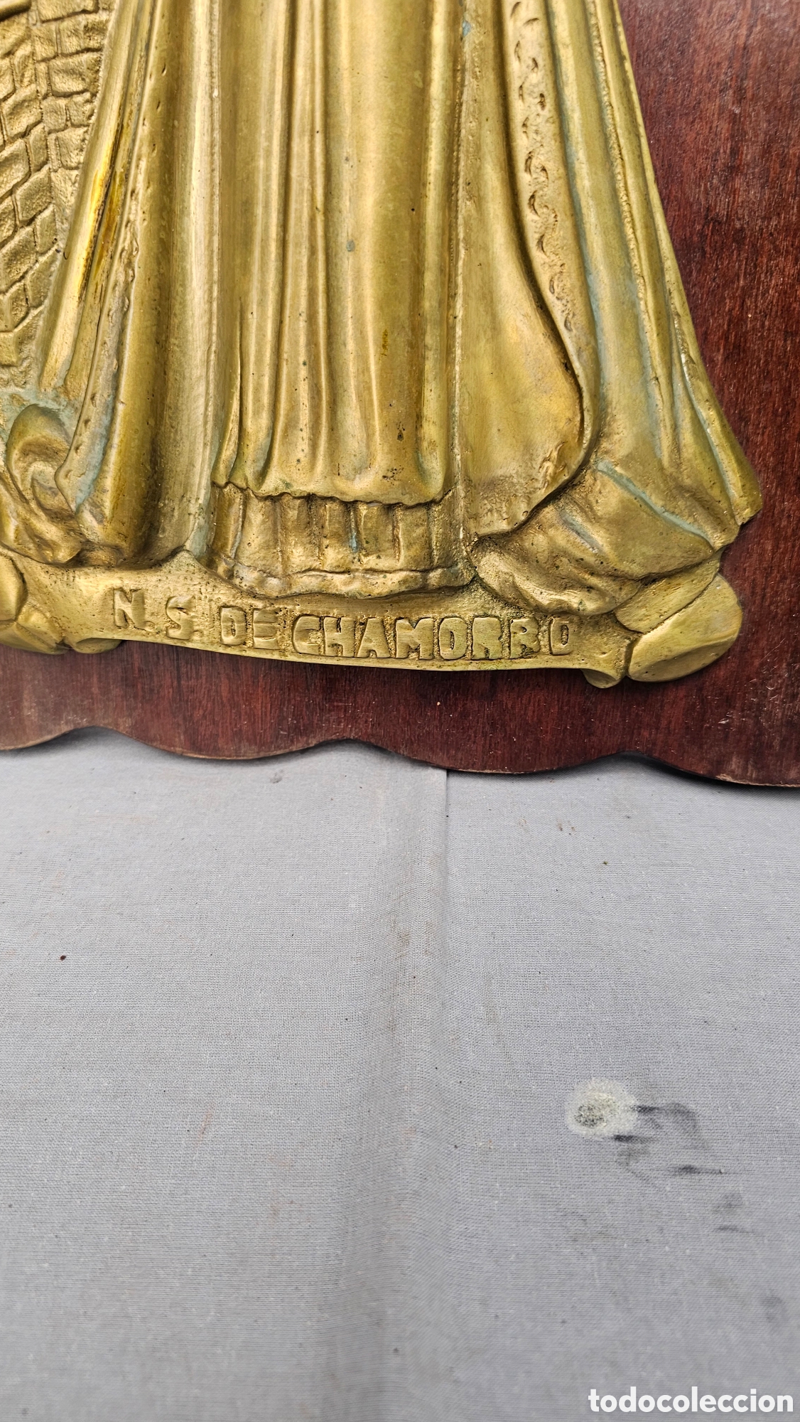 Arte: Placa grande de bronce de nuestra se&ntilde;ora de Chamorro - Foto 4