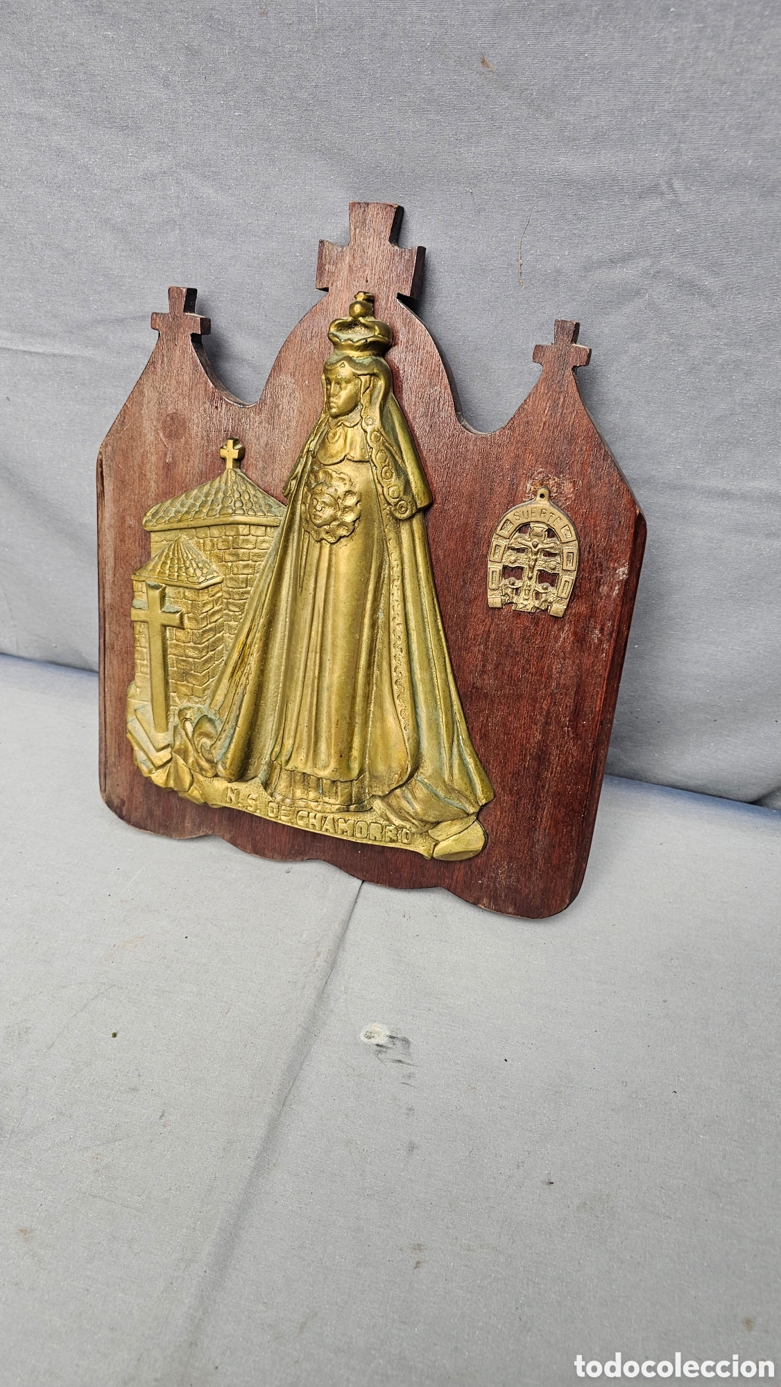 Arte: Placa grande de bronce de nuestra se&ntilde;ora de Chamorro - Foto 5
