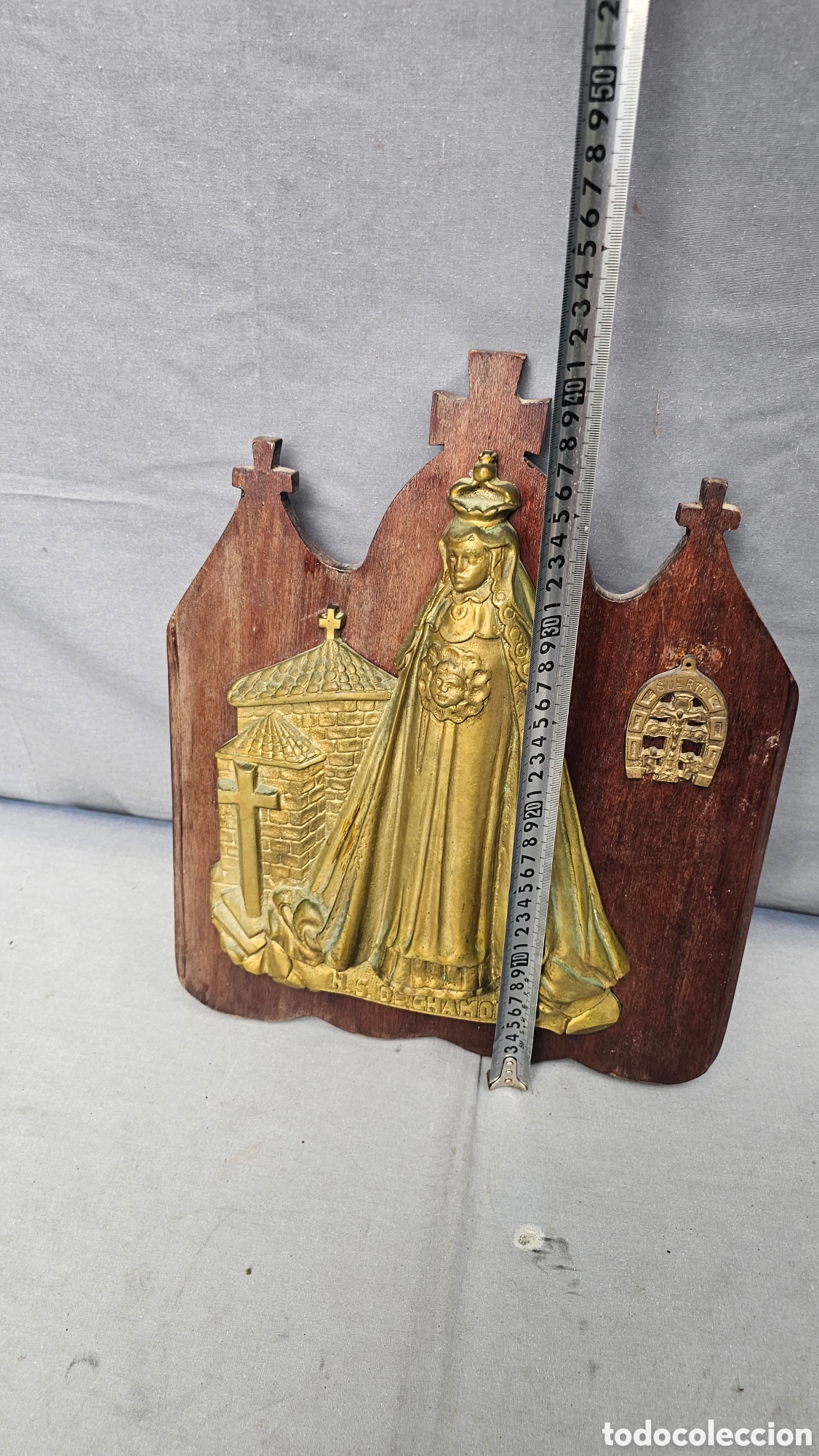 Arte: Placa grande de bronce de nuestra se&ntilde;ora de Chamorro - Foto 6